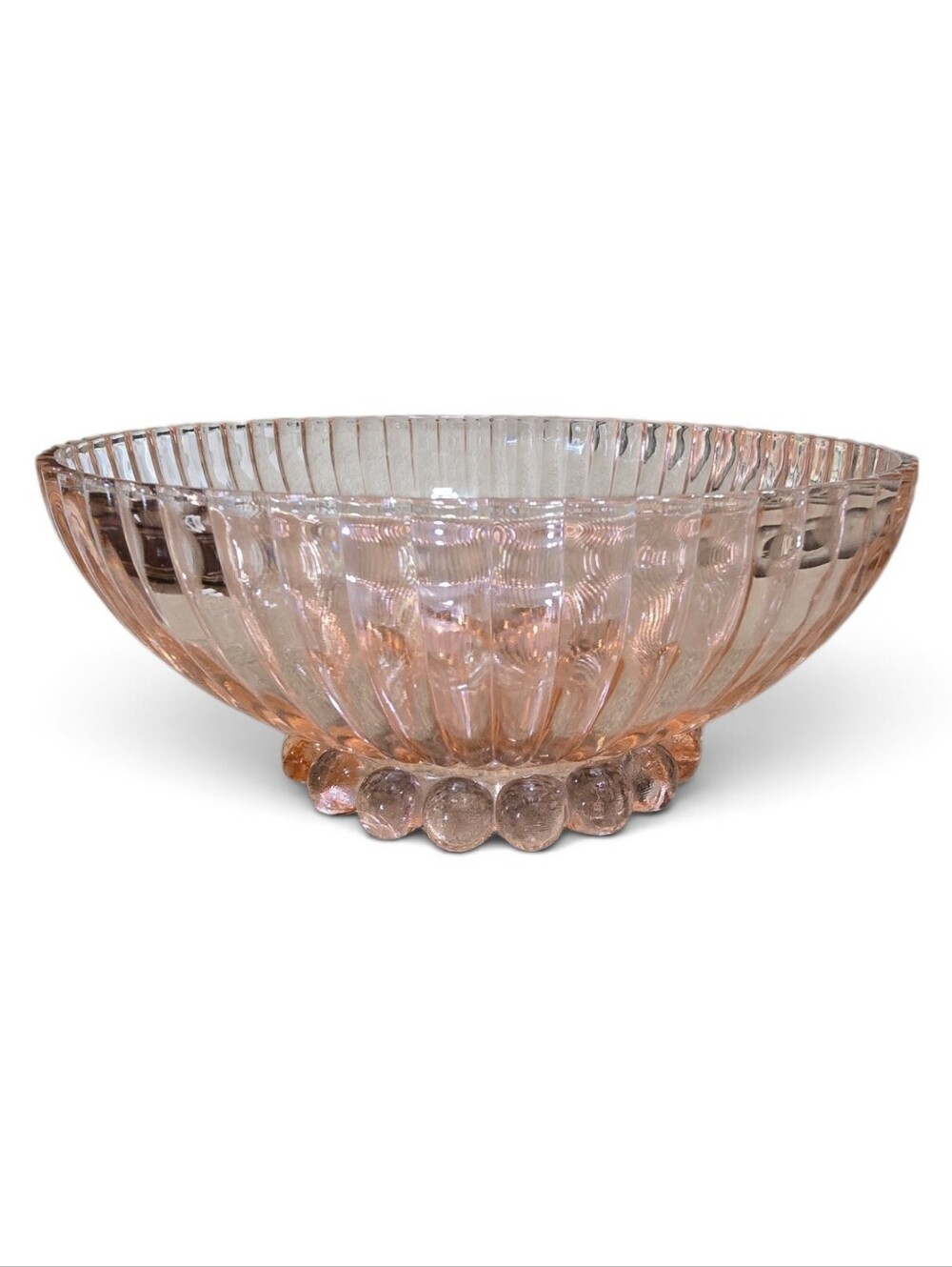 Vintage Anchor Hocking pink depression glass bowl